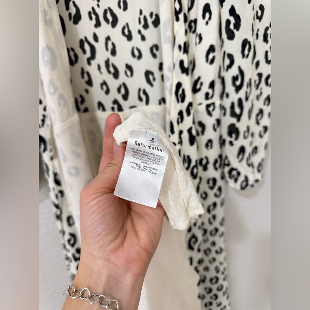 Reformation Wrap Midi Dress Leopard Print Size S - Picture 8 of 9
